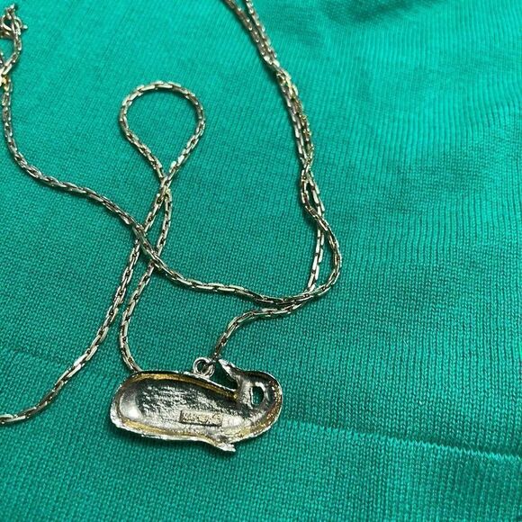 Napier Whale Necklace VTG Signed - Picture 9 of 9